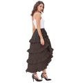 Belle Poque Womens Gothic Costume Retro Vintage Cotton Coffee High Low Skirt BP000222-3